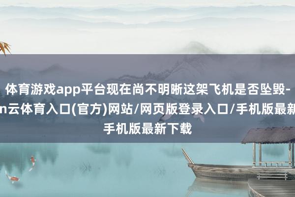 体育游戏app平台现在尚不明晰这架飞机是否坠毁-开yun云体育入口(官方)网站/网页版登录入口/手机版最新下载